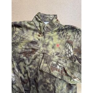 Ariat Mens Kryptek Mandrake Camo 1/4 Zip Pullover AriatTEK Waffle Knit XXL